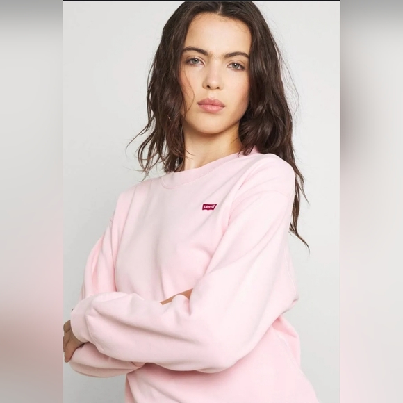Levi's | Standard Crew Logo Sweatshirt | Blush Soft Pink | Womens Size XS - Picture 3 of 16